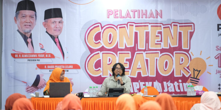 Lawan Konten Negatif dengan Narasi Kebaikan, Bidang Perempuan dan Keluarga PKS Jatim Gelar Pelatihan Kreator Konten